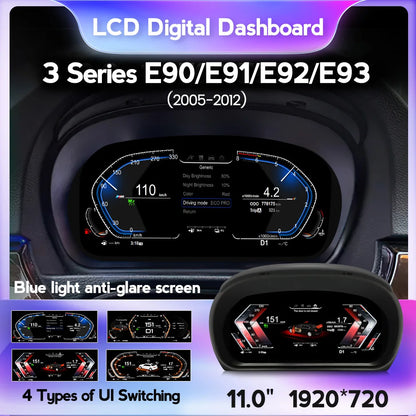 LCD Digital Instrument Cluster Speedometer for BMW 3 Series E90 E91 E92 E93