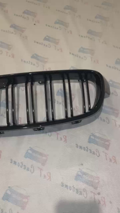 FOR BMW 3 SERIES F30 F31 GLOSS BLACK TWO SLAT KIDNEY FRONT GRILLE M3 M SPORT