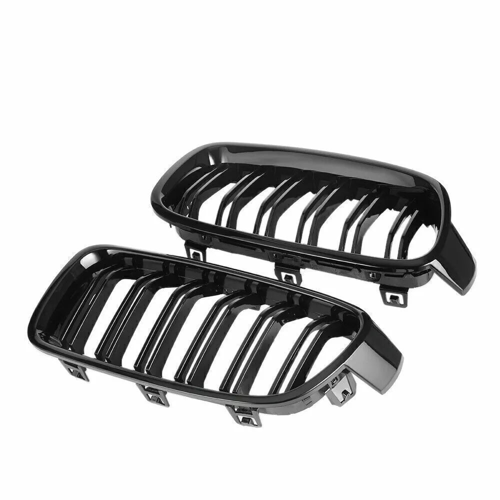 FOR BMW 3 SERIES F30 F31 GLOSS BLACK TWO SLAT KIDNEY FRONT GRILLE M3 M SPORT